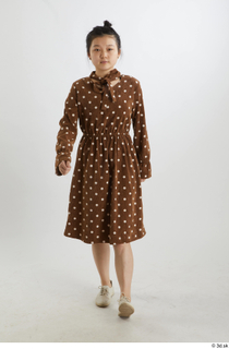 Aera  1 brown dots dress casual dressed front view…